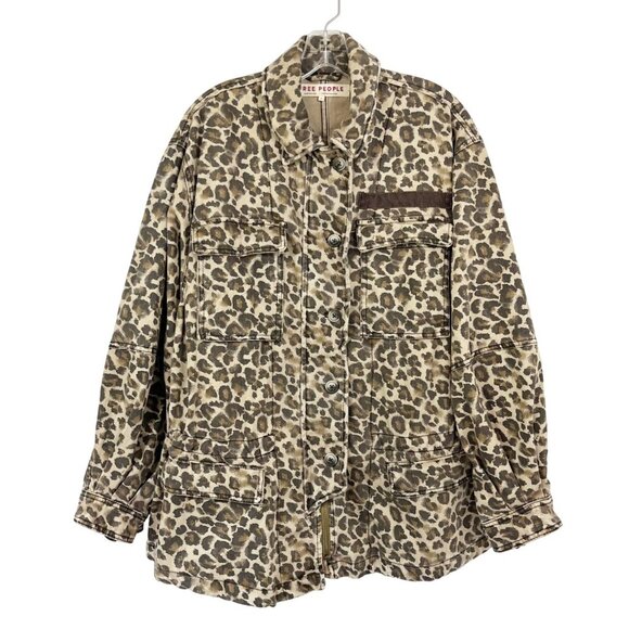 Free People Leopard Print Utility Jacket - Picture 1 of 9